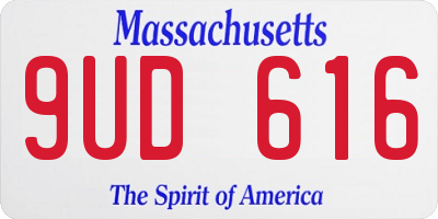 MA license plate 9UD616