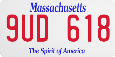 MA license plate 9UD618