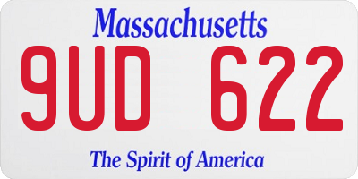 MA license plate 9UD622