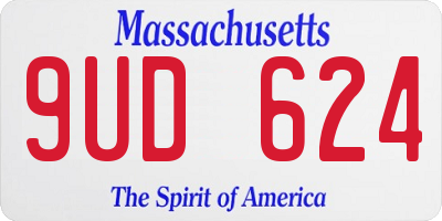 MA license plate 9UD624