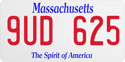 MA license plate 9UD625