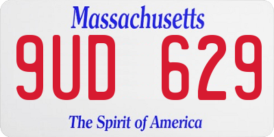 MA license plate 9UD629