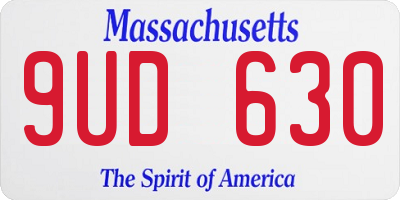 MA license plate 9UD630