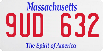 MA license plate 9UD632