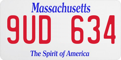 MA license plate 9UD634