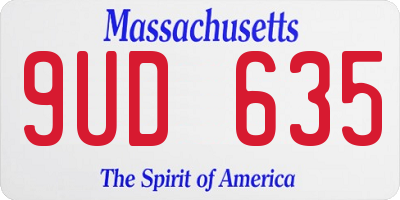 MA license plate 9UD635
