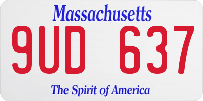 MA license plate 9UD637