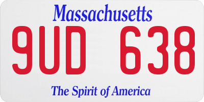 MA license plate 9UD638