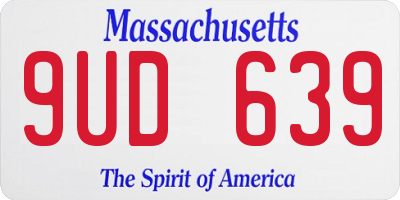 MA license plate 9UD639