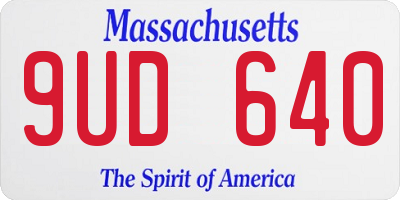 MA license plate 9UD640