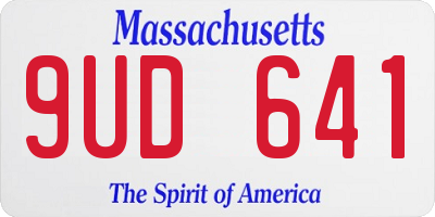 MA license plate 9UD641