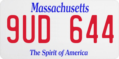 MA license plate 9UD644