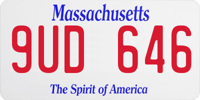 MA license plate 9UD646