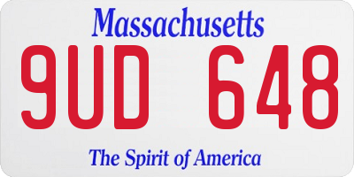 MA license plate 9UD648