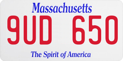 MA license plate 9UD650