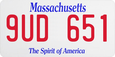 MA license plate 9UD651