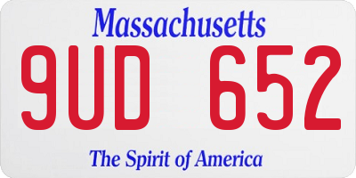 MA license plate 9UD652