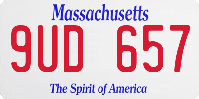 MA license plate 9UD657