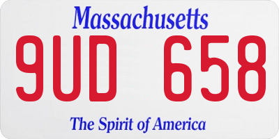 MA license plate 9UD658