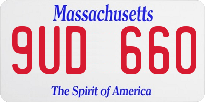 MA license plate 9UD660