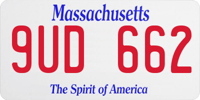 MA license plate 9UD662