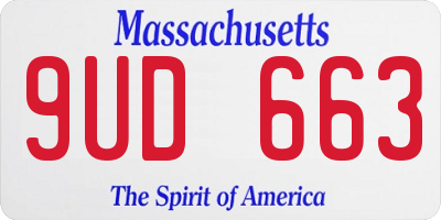 MA license plate 9UD663
