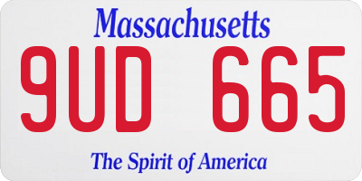 MA license plate 9UD665