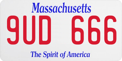 MA license plate 9UD666