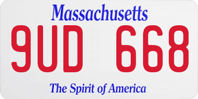 MA license plate 9UD668