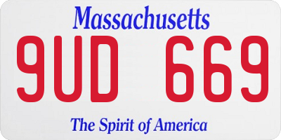 MA license plate 9UD669