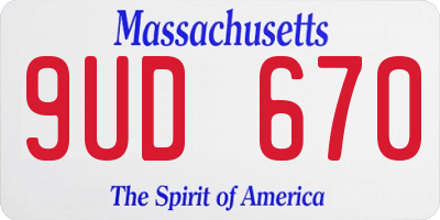MA license plate 9UD670