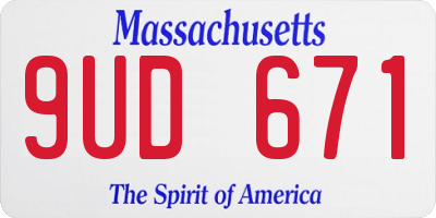 MA license plate 9UD671