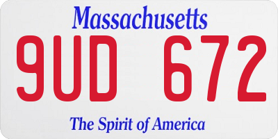 MA license plate 9UD672