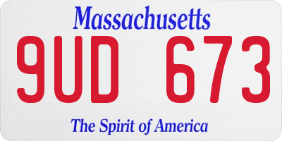 MA license plate 9UD673