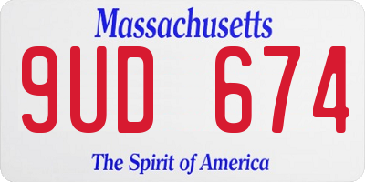 MA license plate 9UD674