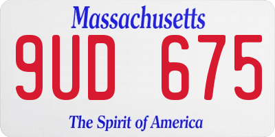 MA license plate 9UD675