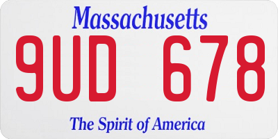 MA license plate 9UD678