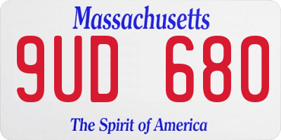 MA license plate 9UD680