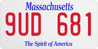 MA license plate 9UD681