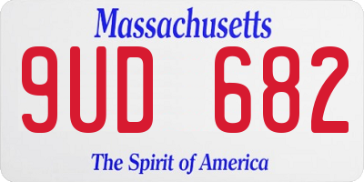 MA license plate 9UD682