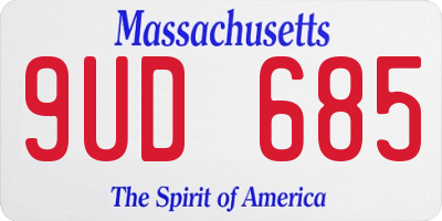 MA license plate 9UD685