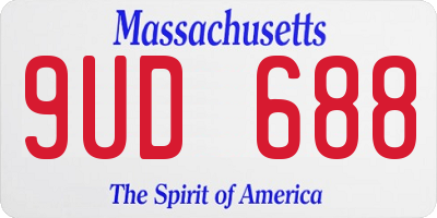 MA license plate 9UD688