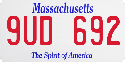 MA license plate 9UD692