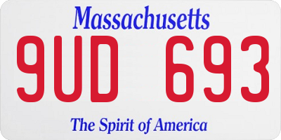 MA license plate 9UD693
