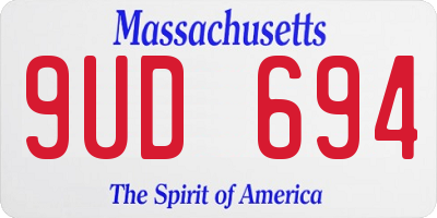MA license plate 9UD694