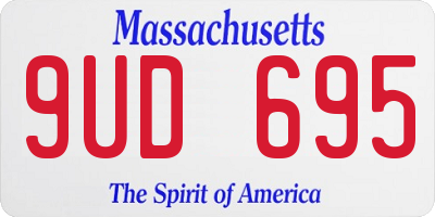 MA license plate 9UD695