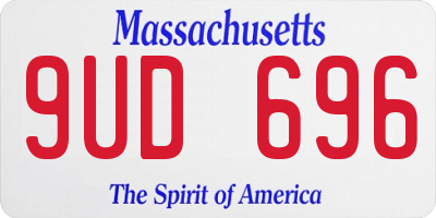 MA license plate 9UD696