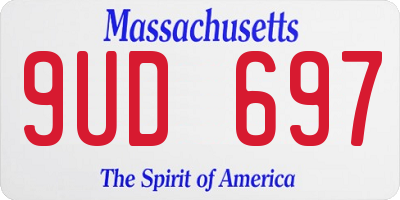 MA license plate 9UD697