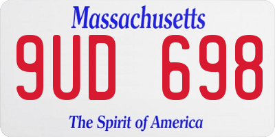 MA license plate 9UD698