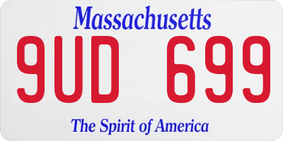 MA license plate 9UD699